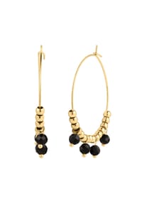 EAST / SIDE - Damen Ohrringe aus Edelstahl in gelbgold mit Achat - gelbgold