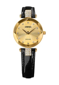 JOWISSA Facet Strass - Damenuhr "Facet Strass J5.615.S" - gold/schwarz