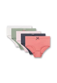Sanetta - Mädchen Hipslips, 5er Pack - Kids, Slips, Single Jersey, Baumwoll-Stretch - Orange/Rosa/Grün