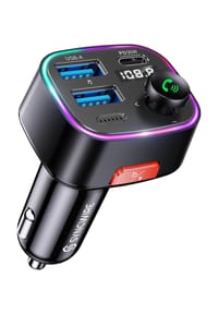 MANIKE - Syncwire Bluetooth 5.4 FM Transmitter Auto, 48W KFZ Ladegerät (PD 36W + 12W), HiFi Bass Sound, Freisprecheinrichtung, LED Lichtschalter, Schnellladegerät Zigarettenanzünder Adapter - schwarz