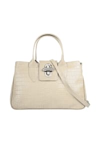 Cluty - Handtasche Echt Leder, Made In Italy - beige