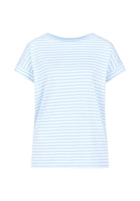 PADDOCK'S® - Gestreiftes Damen T-Shirt mit umgenähten Ärmeln - light blue/white stripe