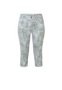 STOOKER® - PRINT CAPRI HOSE Damen 7/8-Hose 7/8-Länge - Green palm leaf