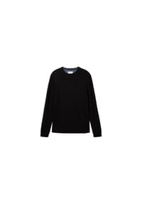 TOM TAILOR - Pullover, Rundhals-Ausschnitt, Rippbündchen, für Herren - 29999 BLACK