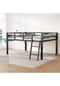 KOMHTOM Hochbett 140 x 200 cm in Schwarz mit LED-Lichtband Bild 10