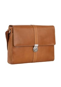 LEONHARD HEYDEN Bergamo - Bergamo Messenger Leder 38 cm Laptopfach - hellbraun