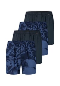 SCHIESSER - Boxershorts 4er Pack Single Jersey - Blau / dunkelblau