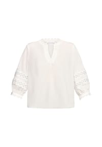 BETTY & CO - Casual-Bluse mit Spitzeneinsatz - Weiß