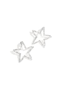 Adelia's - Ohrringe Ohrhänger Ohrstecker mit Sternmotiv und Zirkonia - silberfarben