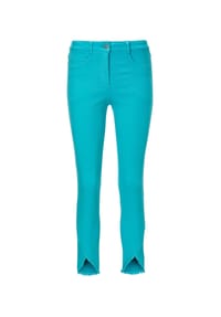 MADELEINE - Verkürzte 5-Pocket-Hose mit Fransen - black