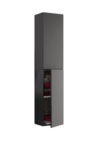 VCM. - Holz Badezimmerschrank | Badmöbel | Wandregal | Badezimmer | Badschrank | Hochschrank | Maße ca. H. 150 x B. 33 x T. 22 cm - Lendas - Anthrazit