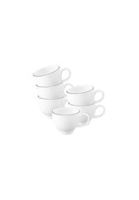 Seltmann Weiden Espressotassen Lido Black Line 90 ml 6er Set weiß - LIDO BLACK LINE - weiß