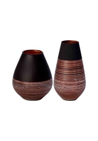Villeroy & Boch Vasen-Set Soliflor Manufacture Swirl 2er Set schwarz-kupfer - MANUFACTURE SWIRL - schwarz-kupfer