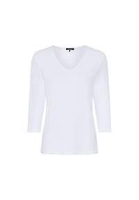 olsen - Shirt mit V-Ausschnitt und 3/4-Ärmeln - White