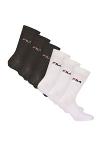 FILA - Unisex Socken, 6er Pack - Crew Socks, Strümpfe, Street, Sport (2x 3 Paar) - Blau