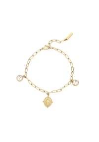 EAST / SIDE - Damen Armband aus Edelstahl in gelbgold mit Zirkonia - gelbgold
