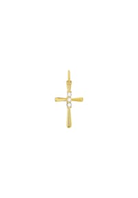 amor Kreuz - Motivanhänger für Damen, 925 Sterling Silber, Zirkonia synth. | Kreuz - Gold