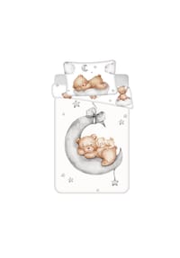 COFI - Kinderbettwäsche – Bettbezug 100x135 cm & Kissenbezug 40x60 cm - Weiß 100x135cm