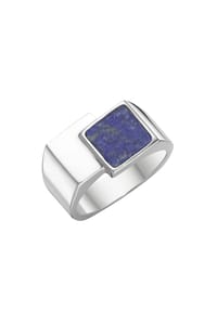 GIORGIO MARTELLO MILANO - Ring Siegelring mit blauer Lapis-Einlage, Silber 925 - blau