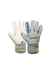 reusch - Torwarthandschuhe Attrakt Grip Finger Junior für alle Spielfeldoberflächen - 5007 green gecko