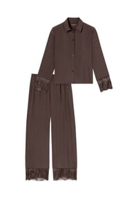 SCHIESSER - Schlafanzug Modern Lace, Spitze, für Damen - 330 DEEP BROWN