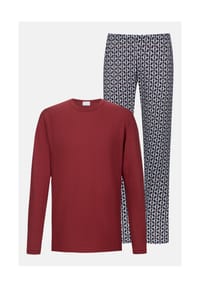 mey - Schlafanzug Common Geo, Baumwolle, für Herren - 98 RED PEPPER