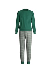 CALIDA - Schlafanzug Relax Imprint, Baumwolle, für Herren - forest green