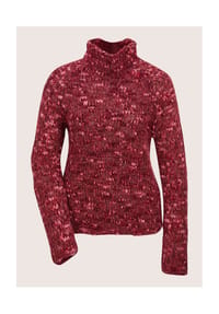 MADELEINE - Eleganter Grobstrickpullover mit Stehkragen - portwein / multicolor