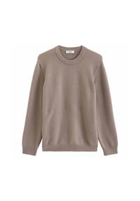 Marc O'Polo DENIM - Herren Strickpullover - Knit Pullover, Rundhals, Wollmischung - Hellbraun