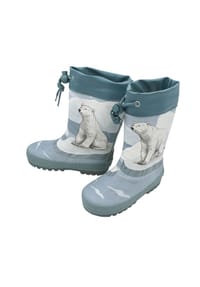 maximo® - Gummistiefel "Eisbär" Fotoprint, gepatcht, Reflekt 3M, Winterfutter - denim