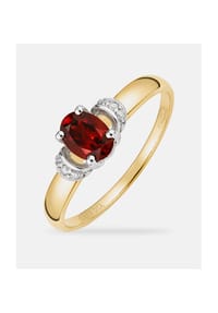 Diamant L'eternel - Ring, mit Granat, 375 Gelbgold - gold