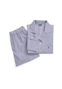 POLO RALPH LAUREN - Shirting Strips Schlafanzug, Popeline, Streifen-Design, für Damen - 930 LIGHT BLUE