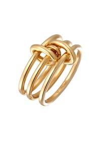 elli. - Ring Ring Stapellook 925 Sterling Silber - Gold