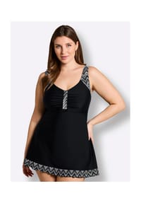 sheego - Tankini-Top - schwarz-weiß-bedruckt