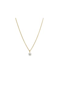 LYOMI - Anhänger mit Kette 585/- Gold 7 Diamant Lab Grown 0,13ct. - gelb