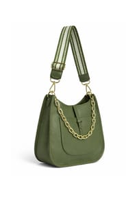 collezione alessandro® - Schultertasche München aus Rindsleder, Made in Italy - khaki