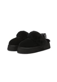 EVERAU® - Damen Plateau-Hausschuhe Wagtail - BLACK