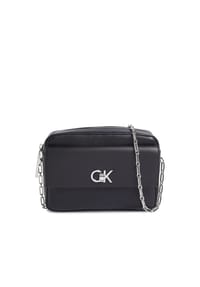 Calvin Klein - RE-LOCK Umhängetasche, Kunstleder, Reißverschluss, für Damen - UB1BLACK