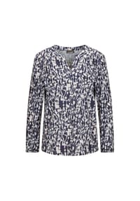 GOLDNER - Elegantes Blusenshirt mit V-Ausschnitt - beere / gemustert