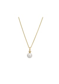 LYOMI - Anhänger mit Kette 585/- Gold 1 Diamant Lab Grown 0,02ct. - gelb