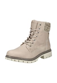 TOM TAILOR - Lederimitat/Textil Stiefelette - Cream