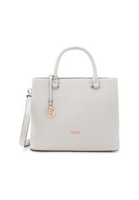 L.CREDI MAXIMA - Henkeltasche, Kunstleder, Emblem, für Damen - creme