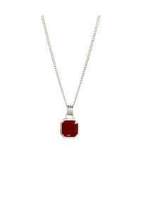 KUZZOÍ - Halskette Anhänger Emaille Rot 925 Sterling Silber - Gold