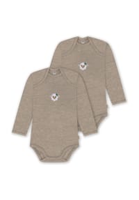 normani® - 2er Pack Baby Merino Body Langarm Auckland - Anthrazit