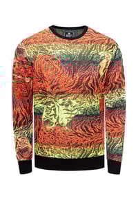 RUSTY NEAL® - Sweatshirt Rusty Neal Sweater im trendigen Tiger-Design - Rot