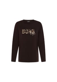 olsen - Shirt mit Placement Print und Rundhalsausschnitt - Almond Beige Melange