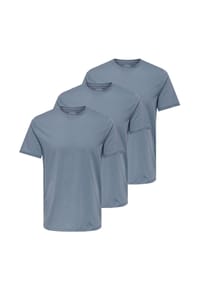 ONLY & SONS - T-Shirt 3er Pack MAX - Beige / grün / dunkelgrün