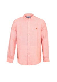 U.S. POLO ASSN. - Hemd Leinenhemd Button Down Linenshirt - rosa