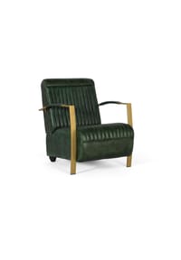 GINER & COLOMER - Ledersessel 65 cm, moderner eleganter Stil - 80x65x80 - Grün