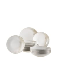 MÄSER Teller-Set, Steinzeug Ossia - Ossia - weiß/beige